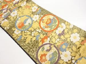 佐賀錦丸に橘・菊・草花模様織出し袋帯